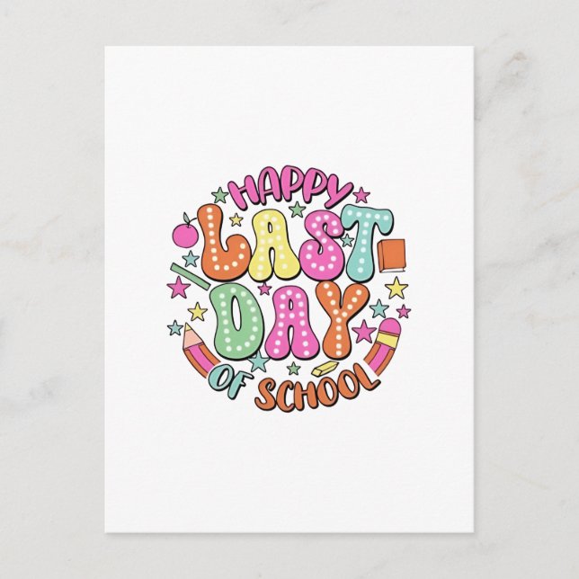 Postal Festiva Feliz último día de clases (Anverso)