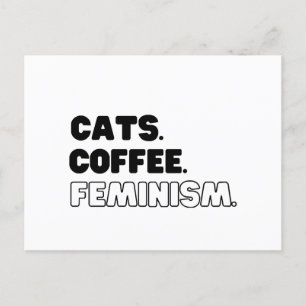 Postal Festiva Feminismo en el café de los gatos
