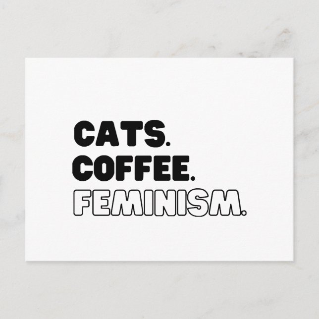 Postal Festiva Feminismo en el café de los gatos (Anverso)