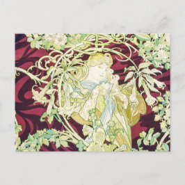 Postal Festiva Femme à marguerite - Navidades de repro textil de