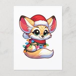 Postal Festiva Fennec Merry Christmas Winter Animals Cute Fennecs