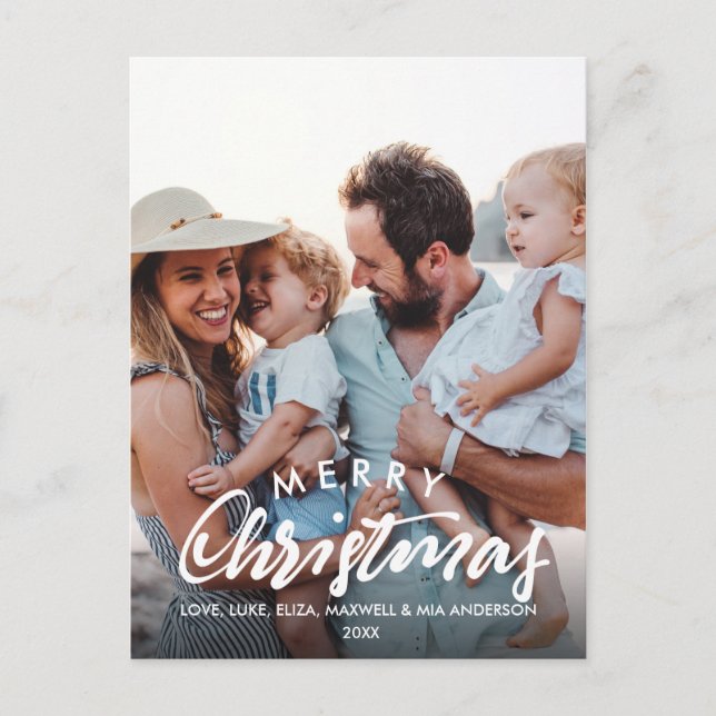 Postal Festiva FERIA Fotos personalizadas con guión de CHRISTMAS (Anverso)