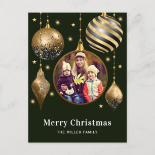 Postal Festiva Ferry Christmas Family Photo Green Gold