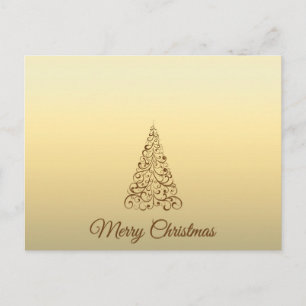 Postal Festiva Ferry Christmas Magic Gold Postcard
