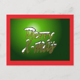 Postal Festiva Ferry Christmas Postcard Green Big