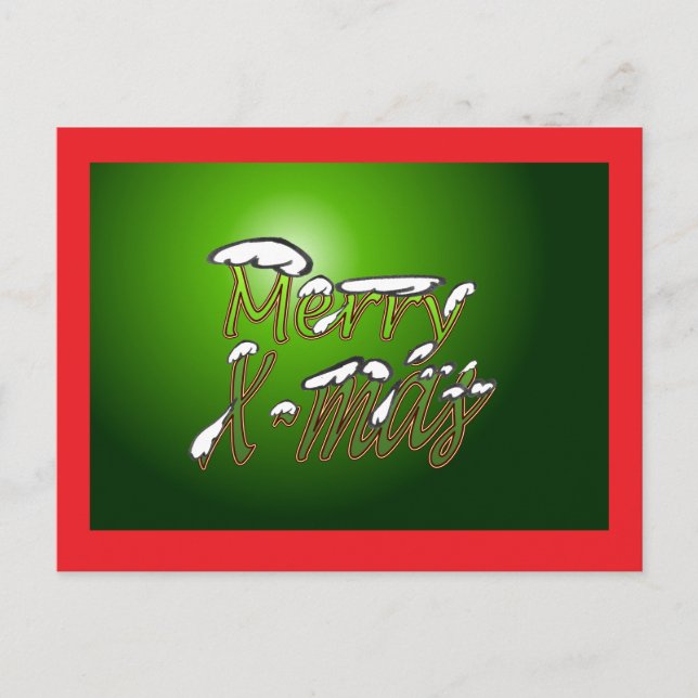 Postal Festiva Ferry Christmas Postcard Green Big (Anverso)