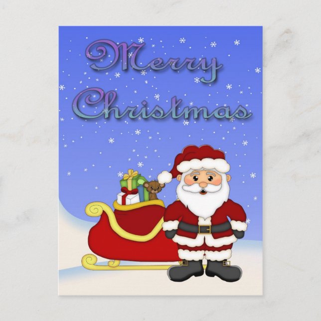 Postal Festiva Ferry Christmas Santa Postcard (Anverso)