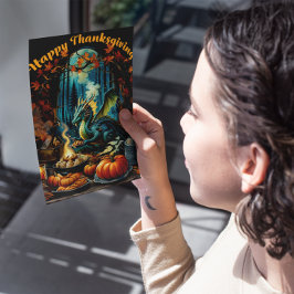 Postal Festiva Festín de Acción de Gracias encantado