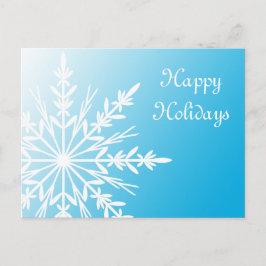 Postal Festiva Festín de nieve blanco en negocios Verde azulados 