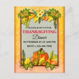 Postal Festiva Festival de la Calabaza de Acción de Gracias