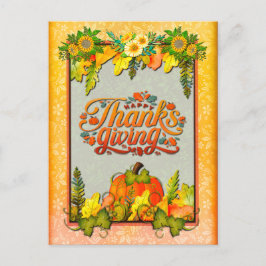 Postal Festiva Festival de la Calabaza de Acción de Gracias