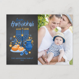 Postal Festiva Festival Menorah Chalkboard Happy Hanukkah Photo
