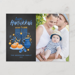 Postal Festiva Festival Menorah Chalkboard Happy Hanukkah Photo