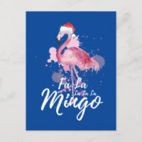 Festive Christmas pink flamingo