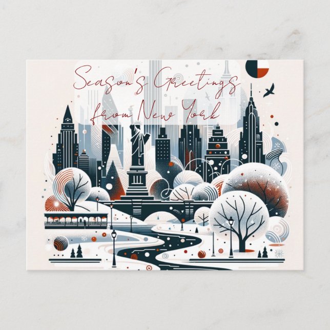 Postal Festiva Festive New York City. Personalised Christmas (Anverso)