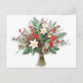 Postal Festiva Festive Watercolor Holiday Bouquet