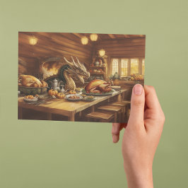 Postal Festiva Festividad de Acción de Gracias para un dragón