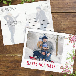 Postal Festiva Festividad de copo de nieve colorido caprichoso 2 