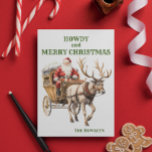 Postal Festiva Festividad de Cowboy Santa Navidades<br><div class="desc">Este diseño fue creado a través del arte digital y puede ser personalizado en el área que proporciona cambiando la foto y/o el texto. O puede personalizarse eligiendo la opción de hacer clic en el personalizar y borrar o cambiar el color del fondo, agregar texto, cambiar el color o estilo...</div>