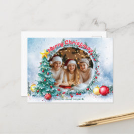 Postal Festiva Festividad del marco congelado