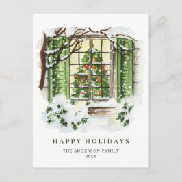 Postal Festiva Festividad en la casa de los Navidades del país sa