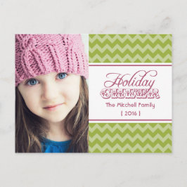 Postal Festiva Festividad fotográfica de Chevron Verde