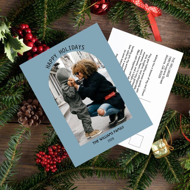Postal Festiva Festividad fotográfica: Navidades y saludos de Año (Create Cherished Memories with a Personalized Photo Holiday Postcard )