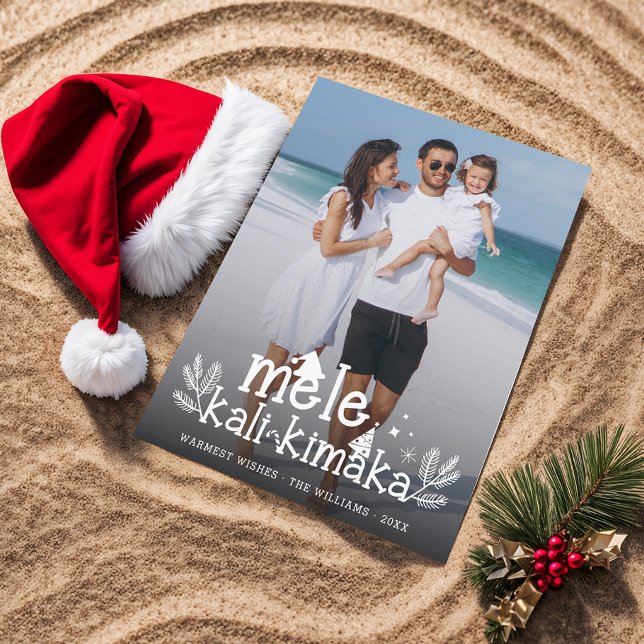 Postal Festiva Festividad hawaiana moderna de Mele Kalikimaka (Subido por el creador)