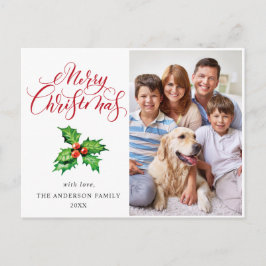 Postal Festiva Festividad Navidades de la foto de Holly Berry sal