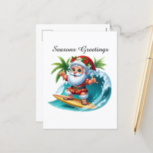 Postal Festiva Festividad personalizable playa Santa Seasons Salu