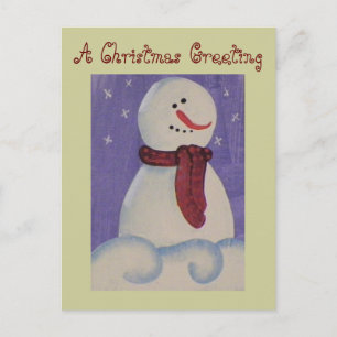Postal Festiva Festividad primista de Snowman en el país