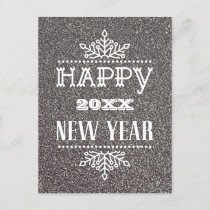 Postal Festiva Festividad Silver Firework Moderno Fun Script Busi