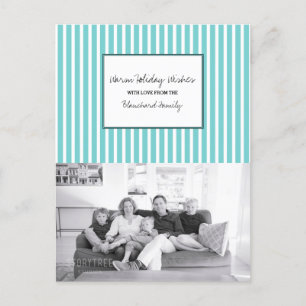 Postal Festiva Festividad Turquesa Vertical Stripes Festividad Fe