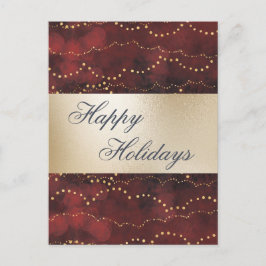 Postal Festiva Festividades de Gold Metallic Red Elegant