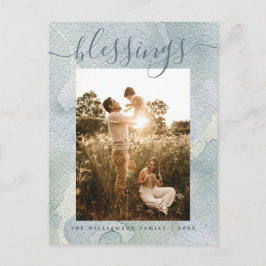 Postal Festiva Festividades de los Navidades de color azul