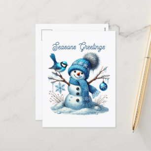 Postal Festiva Festividades de snowman Seasons Greetings