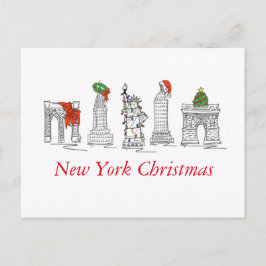 Postal Festiva Festividades en Nueva York para Navidades