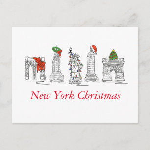 Postal Festiva Festividades en Nueva York para Navidades