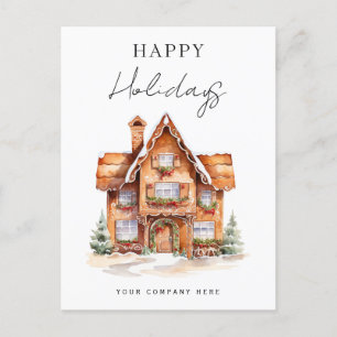 Postal Festiva Festividades Felices Fiestas Gingerbread House Rea