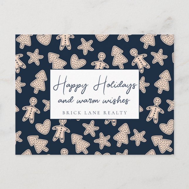 Postal Festiva Festividades Gingerbread Business Felices Fiestas (Anverso)