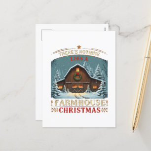 Postal Festiva Festividades Navidades de Farmhouse arte verbal