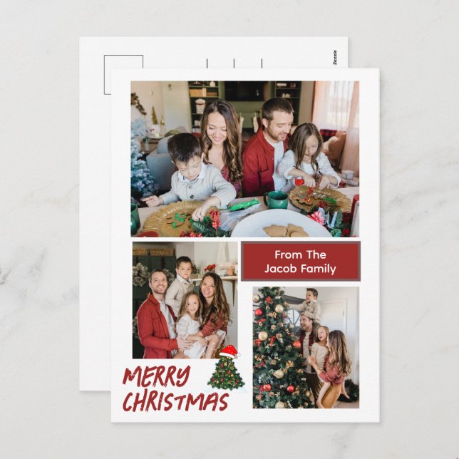 Postal Festiva Festividades navideñas feroces Fotografía de tipog (Anverso / Reverso)