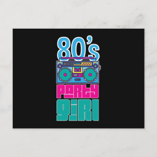 Postal Festiva Fiesta Chica de Retro 80 asombrosas mujeres colori