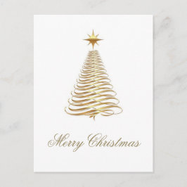 Postal Festiva Fiesta de árbol navideño dorado