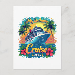 Postal Festiva Fiesta de cruceros por mi cumpleaños 2025