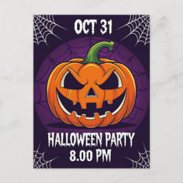 Postal Festiva Fiesta de Halloween de Jack O'Lantern Espeluznante