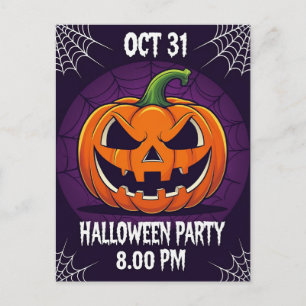 Postal Festiva Fiesta de Halloween de Jack O'Lantern Espeluznante