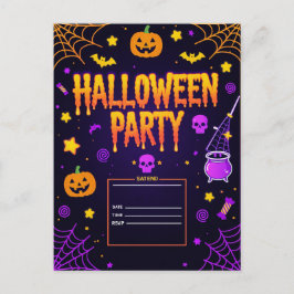 Postal Festiva Fiesta de Halloween editable