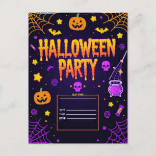 Postal Festiva Fiesta de Halloween editable