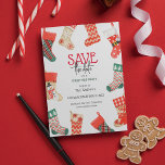 Postal Festiva Fiesta de Navidades de asiento reducido Guardar la<br><div class="desc">Navidades de acuarela lindo llenando el Fiesta de navidad navideña Guardar la postal de fecha.</div>